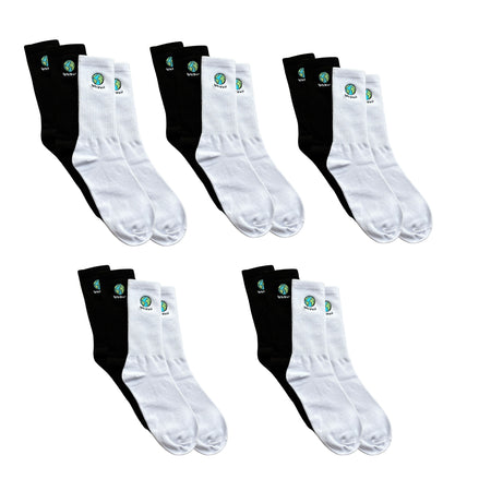 5 Paar Premium Baumwollsocken - BPlanet Premium Socks (Weiß/Schwarz)