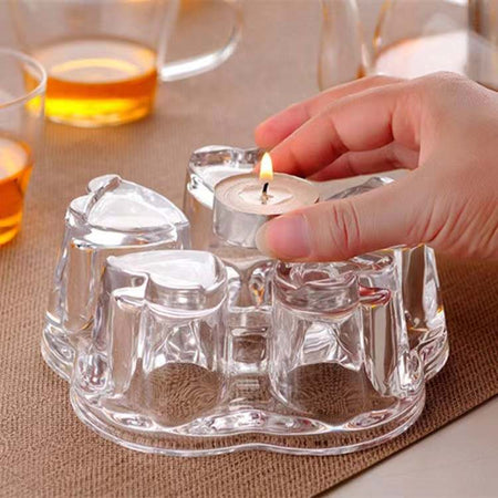 Teekannenwärmer - Aus hitzebeständigem Glas in Herzform