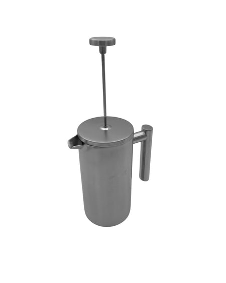 French Press aus Edelstahl | 0,6 Liter (3 Tassen) | Thermo Kaffeebereiter doppelwandig isoliert