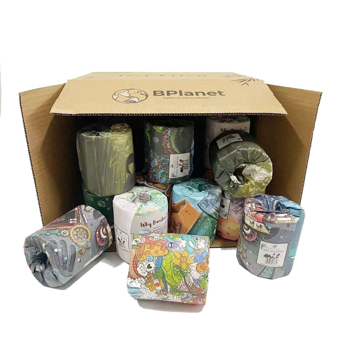 Toilettenpapier aus 100 % Bambus – 48 Rollen, 3-lagig | BPlanet