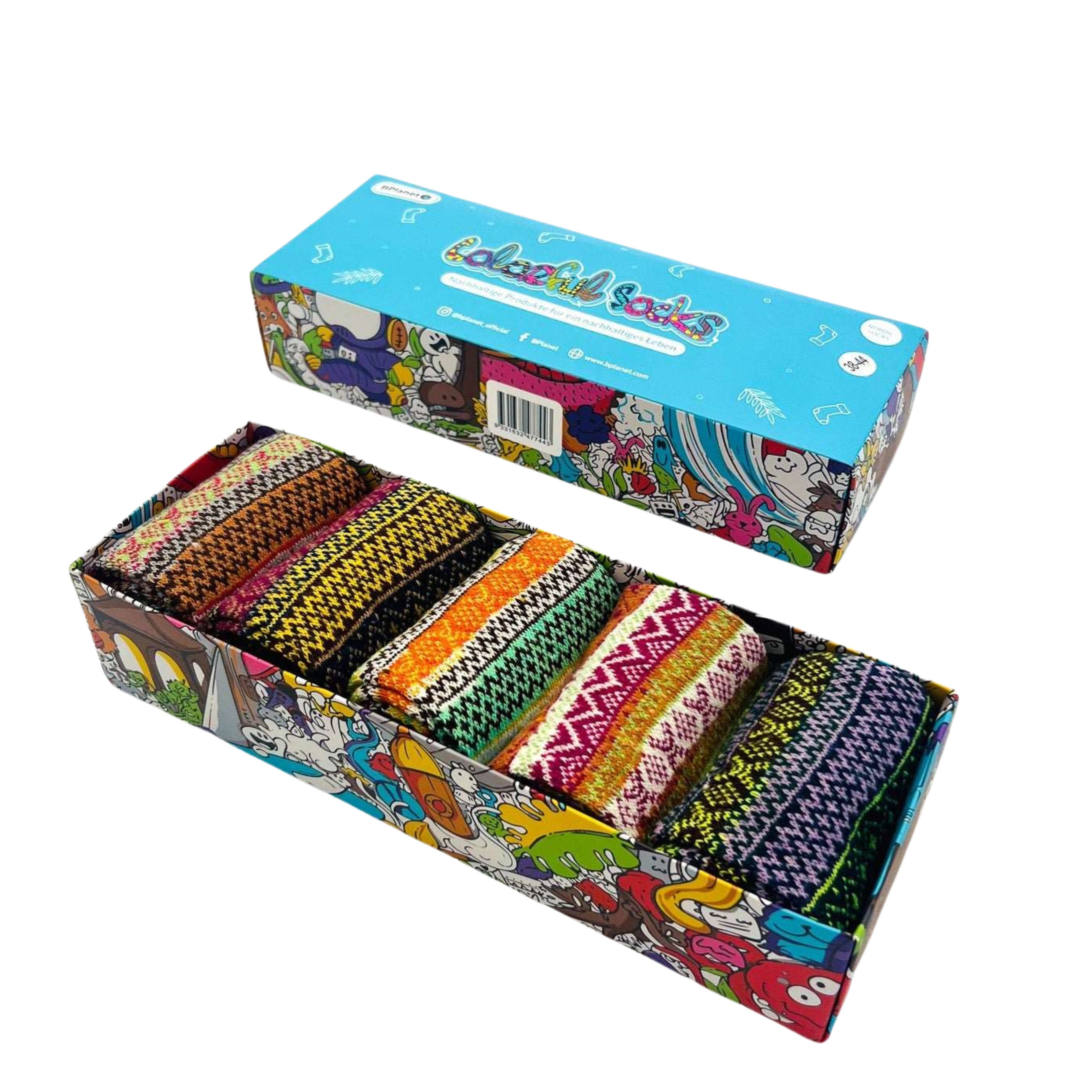 Nordische Socken/ Wollsocken - 5 Paar - Geschenkbox | BPlanet