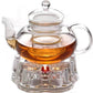 Glas-Teekanne mit Teesieb, Teekanne mit Sieb für losen Tee, hitzebeständige Teekanne aus Borosilikatglas mit herausnehmbarem Teesieb (600 ml)