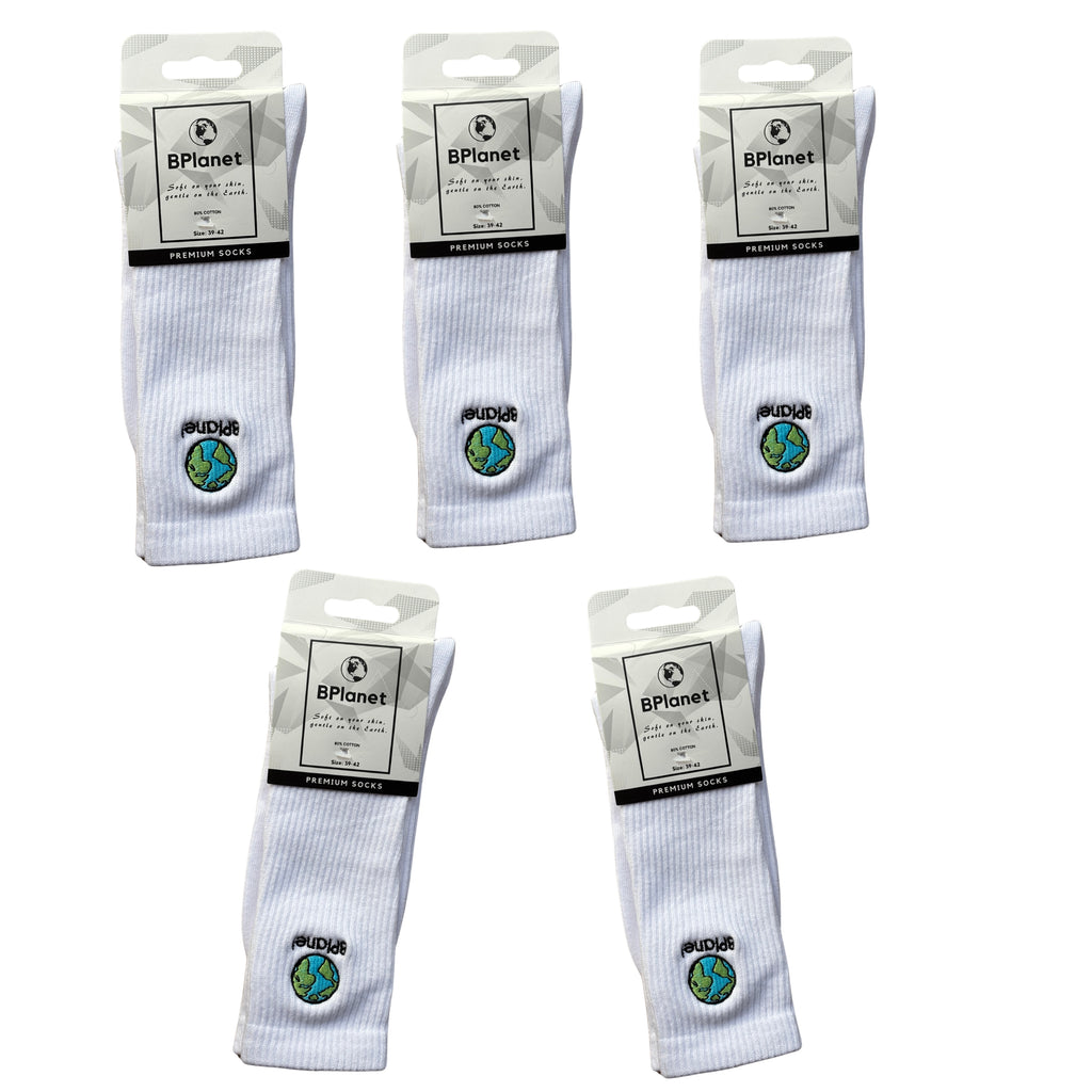 5 Paar Premium Baumwollsocken - BPlanet Premium Socks (Weiß/Schwarz)