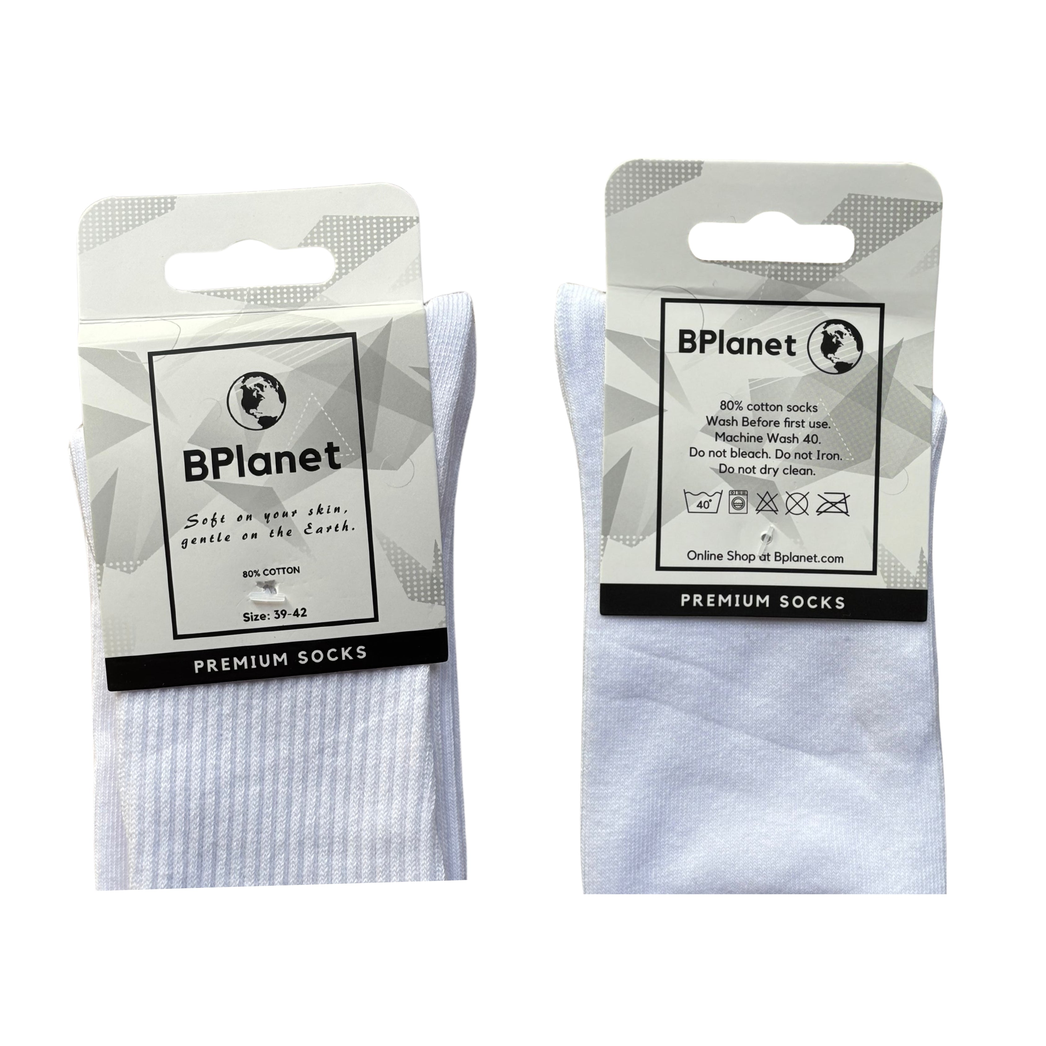 5 Paar Premium Baumwollsocken - BPlanet Premium Socks (Weiß/Schwarz)