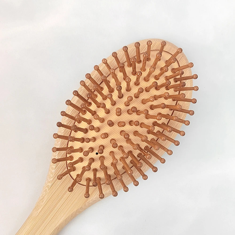 Umweltfreundliche Bambus Haarbürste, Natur-Paddelbürste Holz Massage Haar Bürste