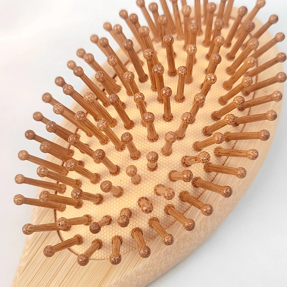 Umweltfreundliche Bambus Haarbürste, Natur-Paddelbürste Holz Massage Haar Bürste