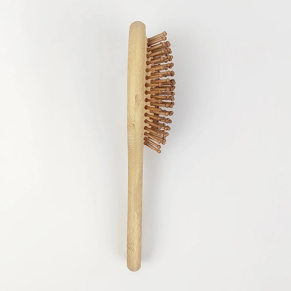 Umweltfreundliche Bambus Haarbürste, Natur-Paddelbürste Holz Massage Haar Bürste