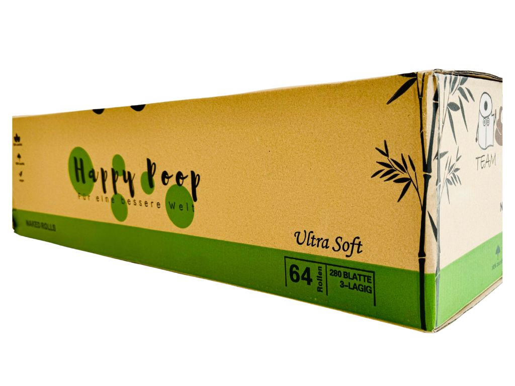 BPlanet Bambus-Toilettenpapier 64 Rollen | Nachhaltiges Bambus-Klopapier | Ungebleicht