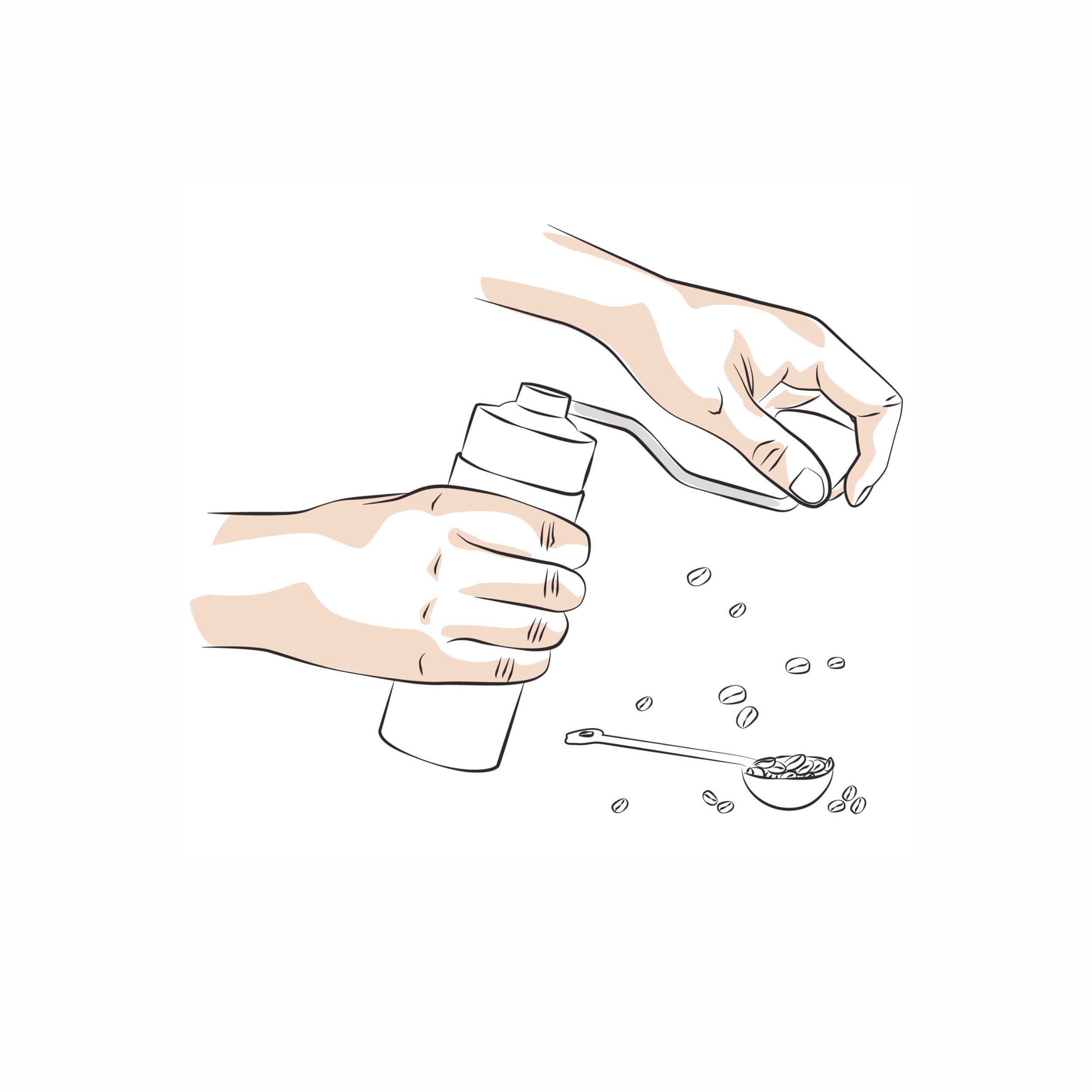 Kaffeemühle manuell mit Kegelmahlwerk | Kaffeemühle händisch - Coffee Grinder aus Edelstahl