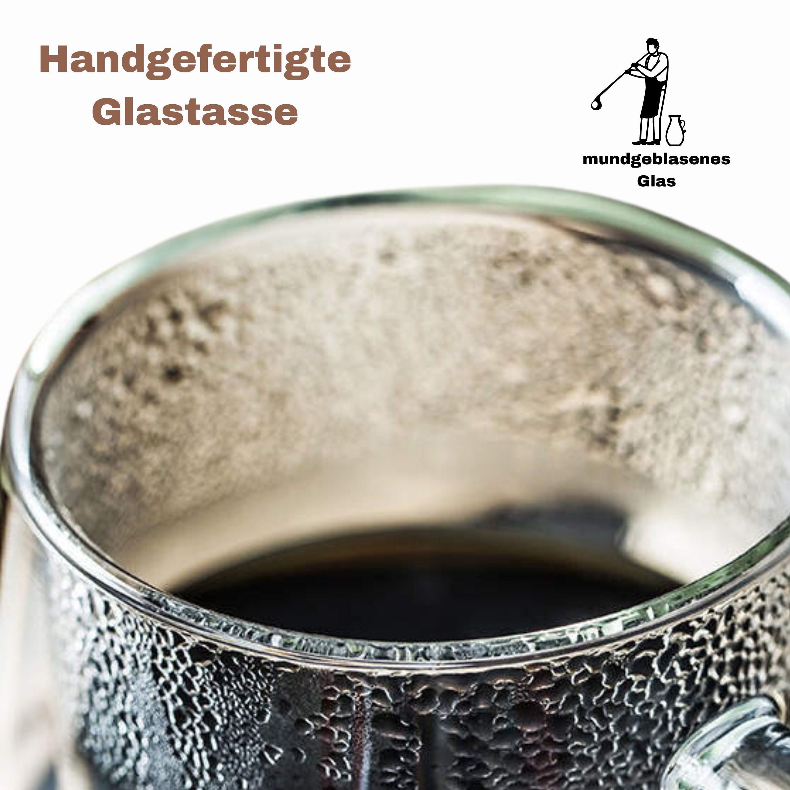 BPlanet Glas-Kaffeetasse, doppelwandig, isoliertes Trinkglas mit Griff | 250 ml