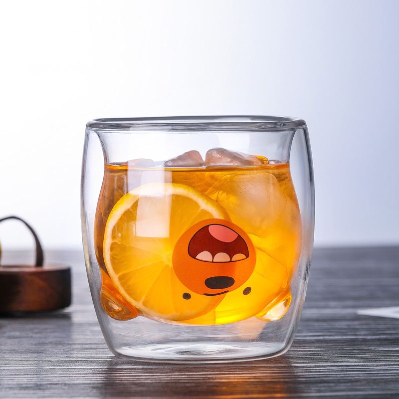 Bärchentasse mit Doppelwand und 250 ml Fassungsvermögen - Für Kaffe oder Tee Braunbär