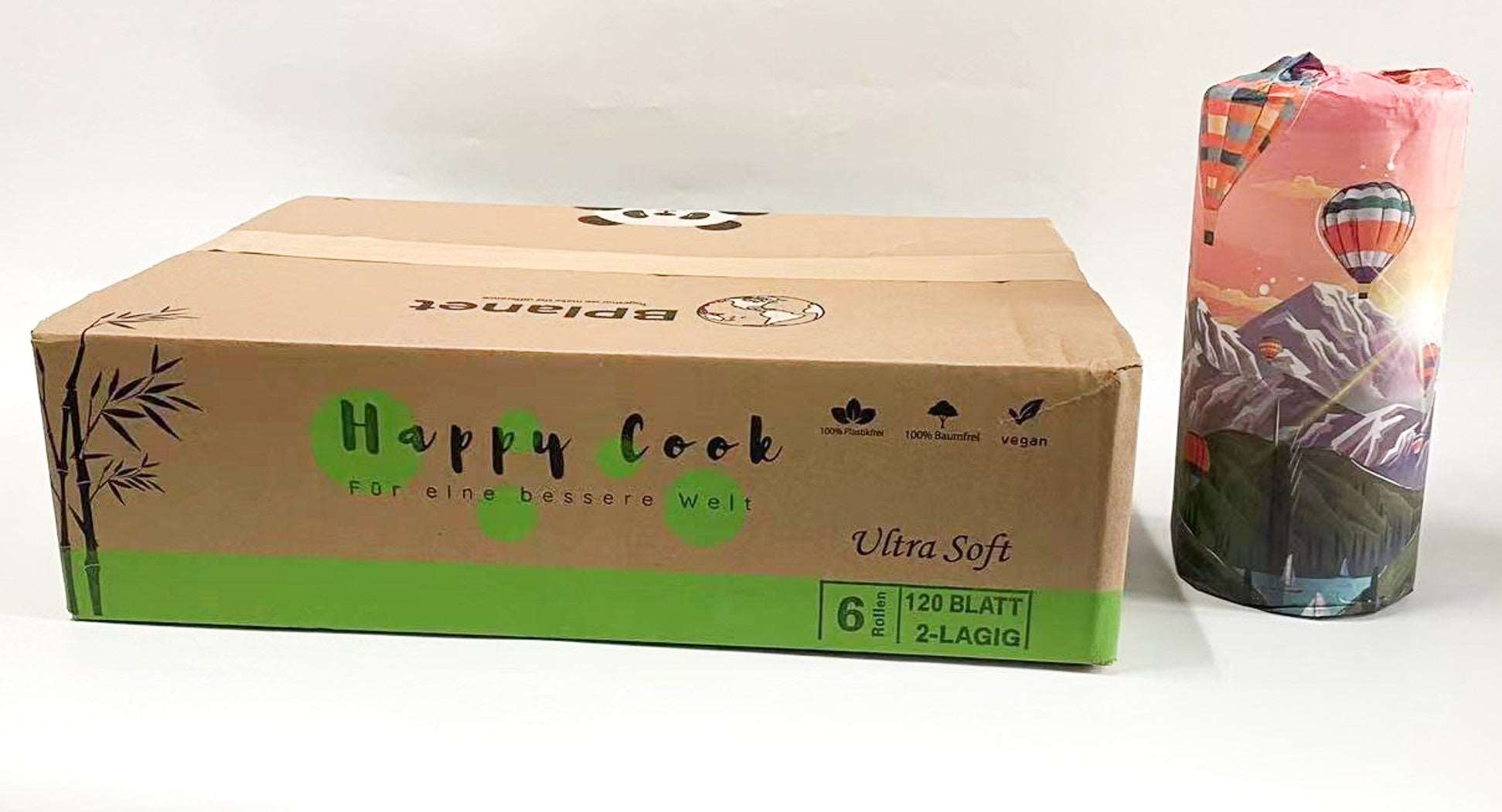 Bambus-Küchenrolle - 6 Rollen (120 Blatt) | BPlanet