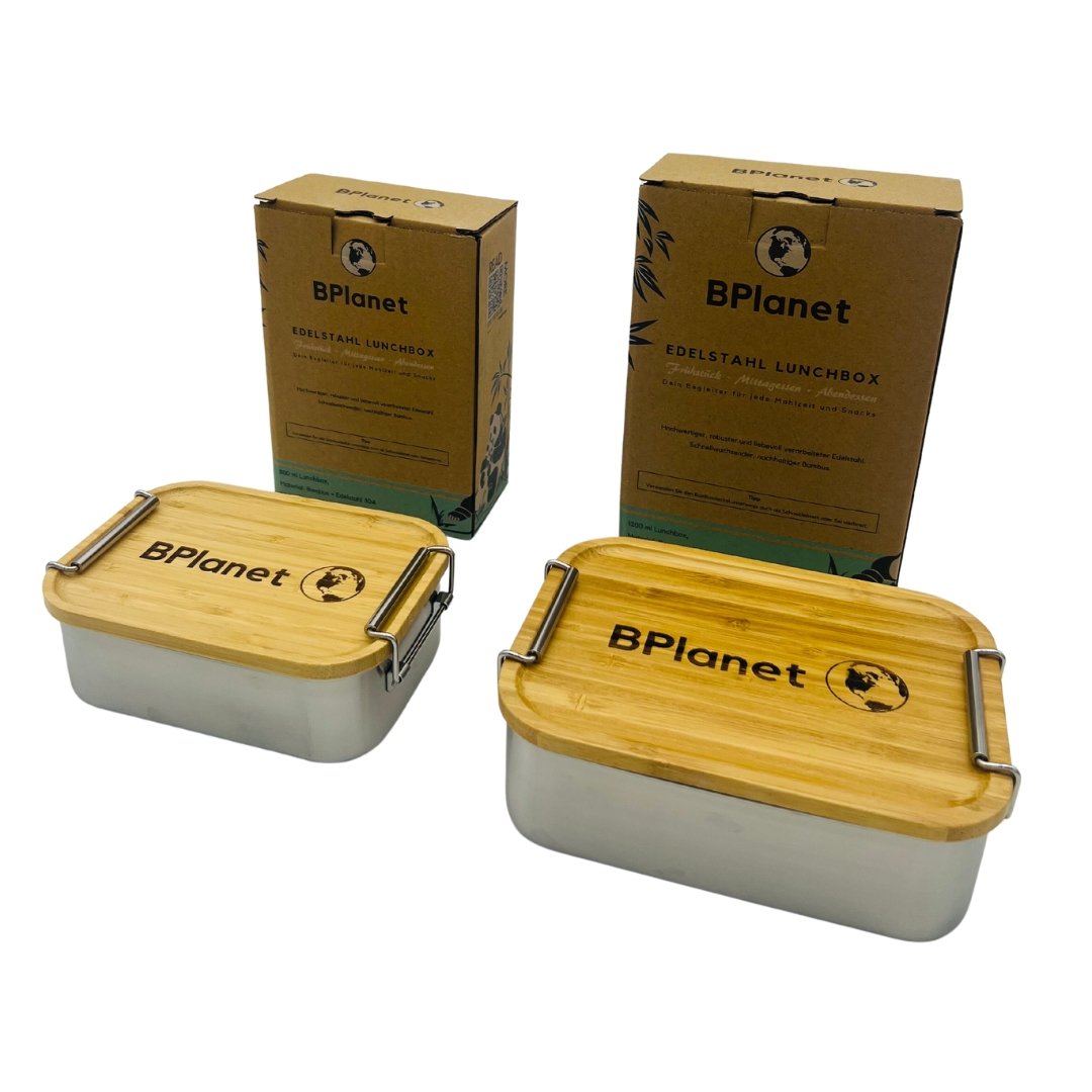 BPlanet Lunchbox/ Vesperbox/ Brotdose - Edelstahl & Bambus - BPlanet GmbH