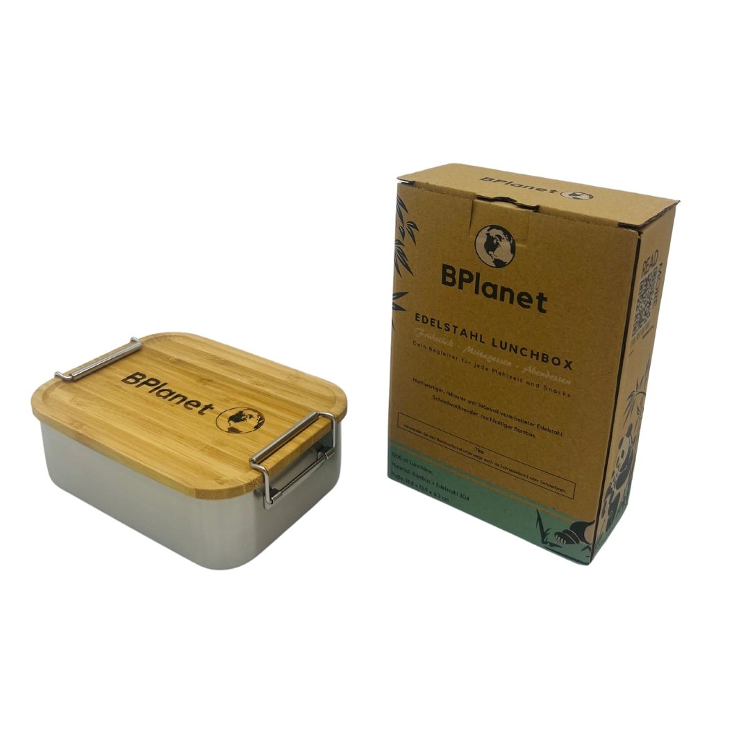 BPlanet Lunchbox/ Vesperbox/ Brotdose - Edelstahl & Bambus 1200