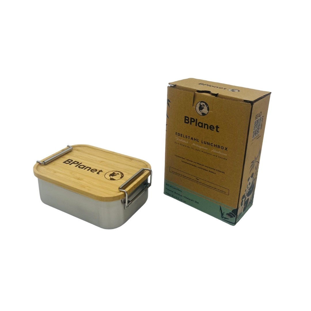 BPlanet Lunchbox/ Vesperbox/ Brotdose - Edelstahl & Bambus 800